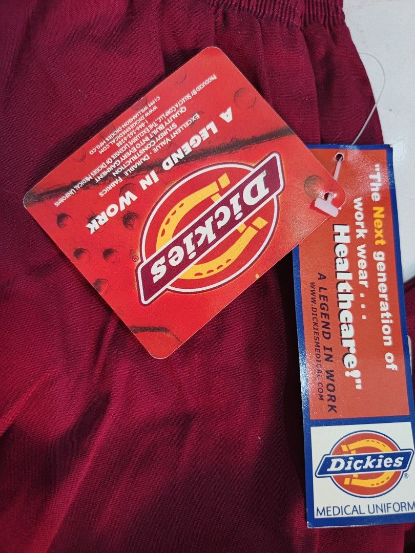 Dickies scrub pants burgundy/wine red (Category: Chinos) located in Rizal. Submitted by vanessa_finds_ (Listing ID 1470422405, Image 3). Description: waist 27-34 length 40.5" hem 8.25".