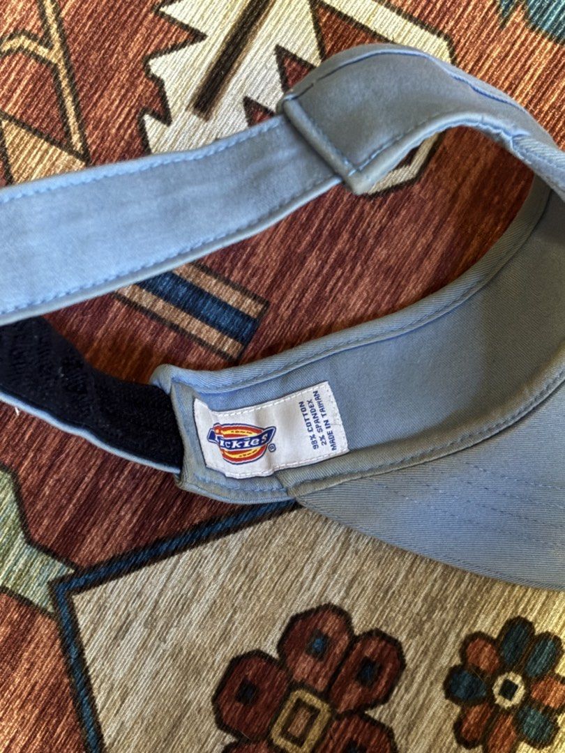 Dickies sun visor (Category: Caps & Hats) located in Caloocan City. Submitted by worthysupplies-83215 (Listing ID 1470461315, Image 3). Description: light blue Dickies sun visor featuring the classic embroidered Dickies horseshoe logo patch on the front. One size fits all ₱475 plus shipping fee.