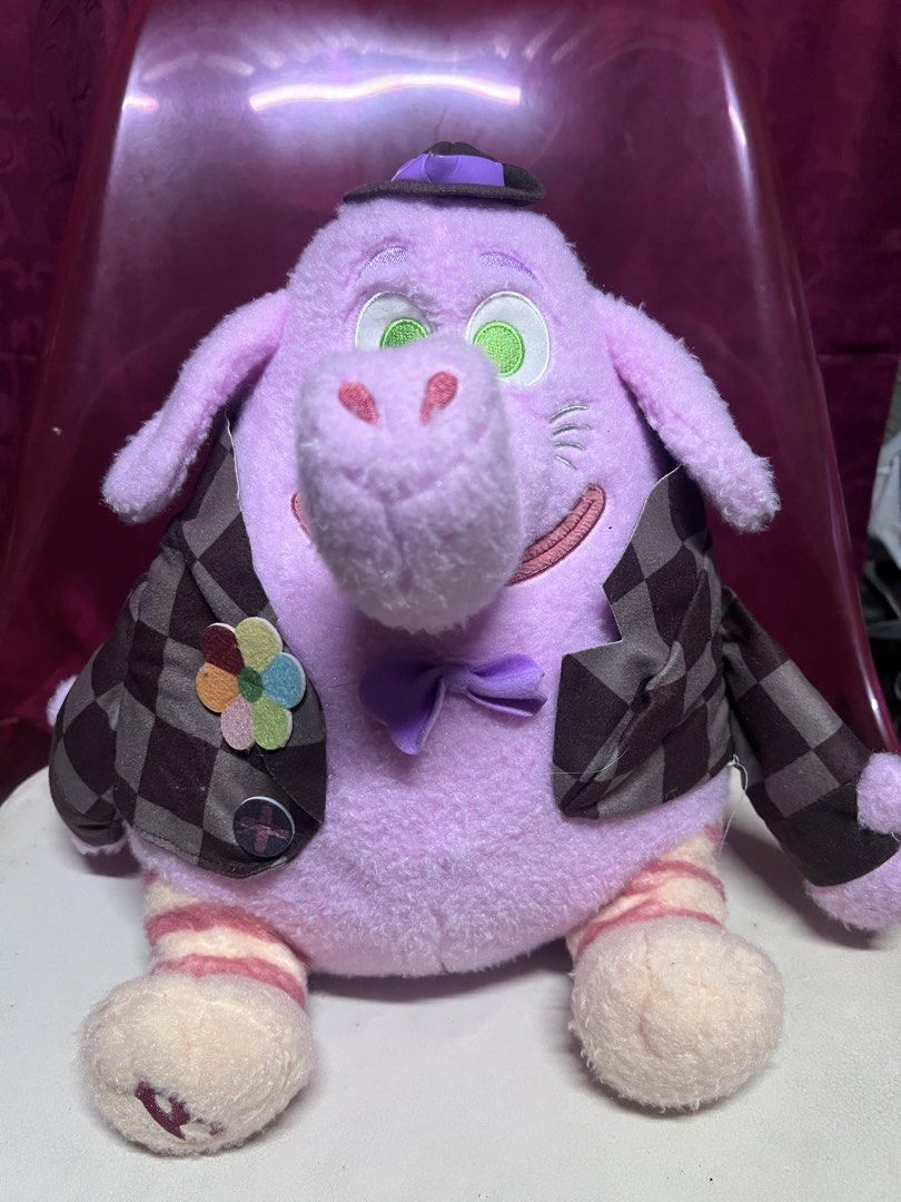Disney Pixar Inside Out Bungbong Plush Doll (Category: Plushies & Soft Toys) located in Bulacan. Submitted by haven_plushie_dolls.888 (Listing ID 1470430521, Image 1). Description: - Authentic Disney Pixar Inside Out Bingbong plush toy - Dressed in a charming brown checkered jacket, purple bowtie, and mini hat - Soft fabric body with striped legs and high-quality embroidered face details - Official merchandise tag attached at the back - Perfect a