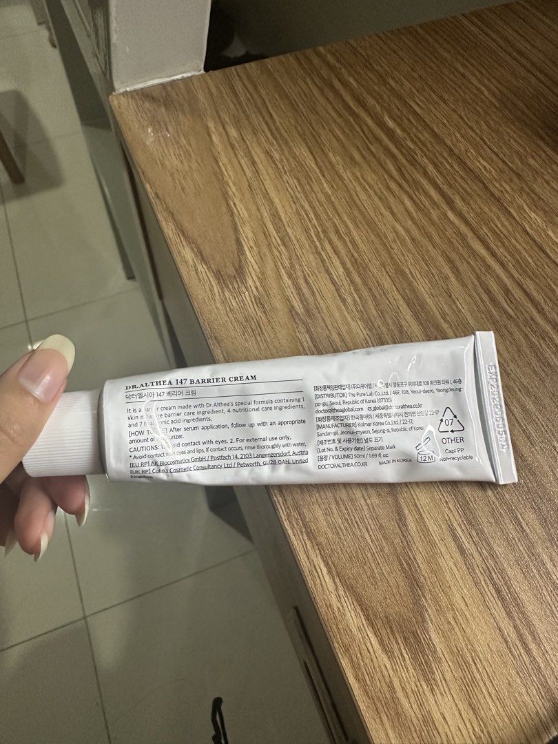 Dr Althea 147 Barrier Cream (Category: Face Care) located in Manila. Submitted by goddessfinds (Listing ID 1470495958, Image 2). Description: used like 3 times such a good moisturizer pero not hiyang skin ko :c Exp: 2029 .