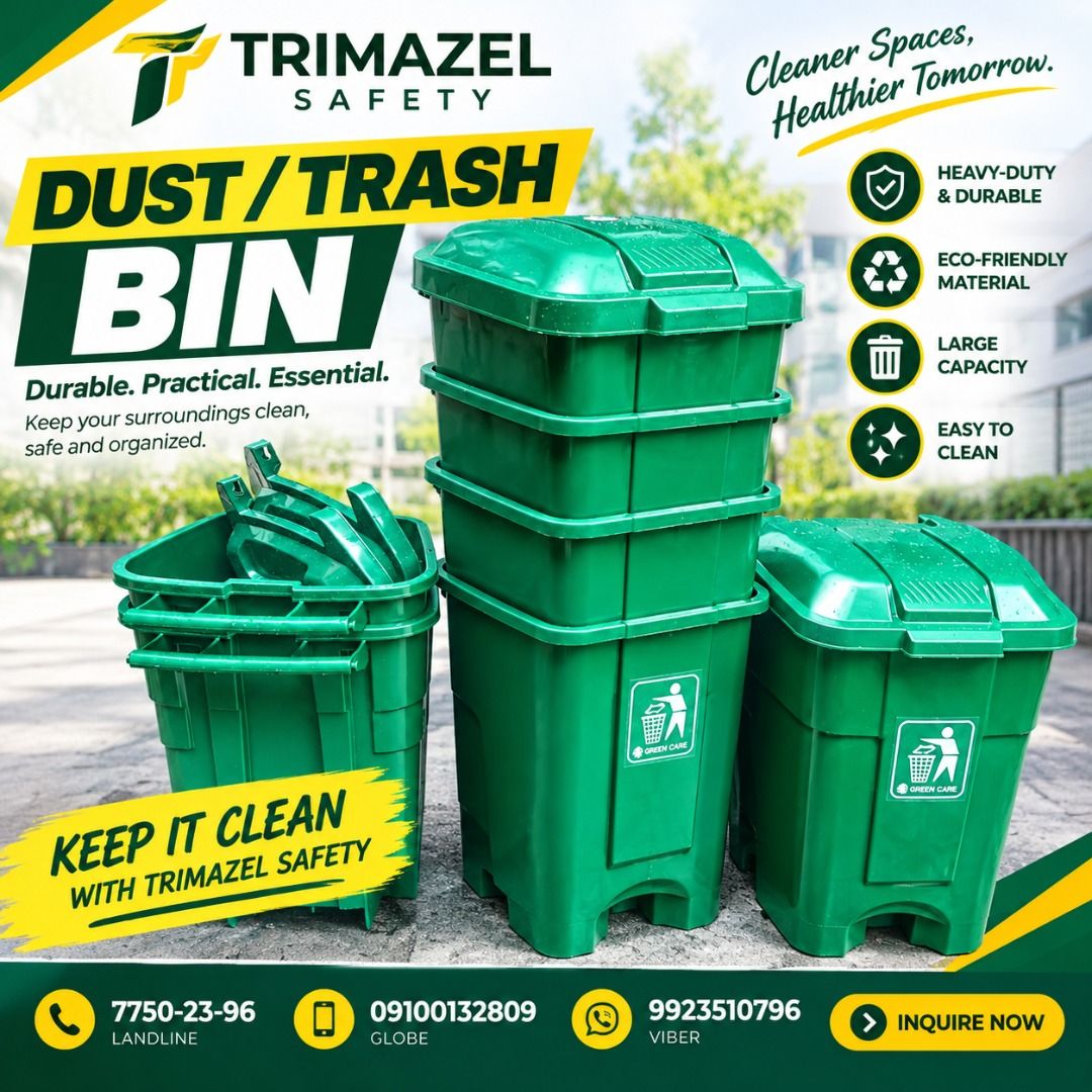 DUST TRASH BIN (Category: Looking For) located in Pasig City. Submitted by cruzmia.825 (Listing ID 1470357513, Image 1). Description: ✅ Guaranteed lowest price ✅ Quality products ✅ Big discount for bulk orders ✅ 100% LEGIT TRUSTED SUPPLIER! ✅ With Complete Legal Documents ✅ BIR Registered We Supply All Kinds Of PPE Supplies, Raincoat, Hard Hat, Cooler Box, Plastic Trash Bin, Road Barriers, Kayak Boats, Crystal Kayak, Traffic Cone, T-Bollards & Al
