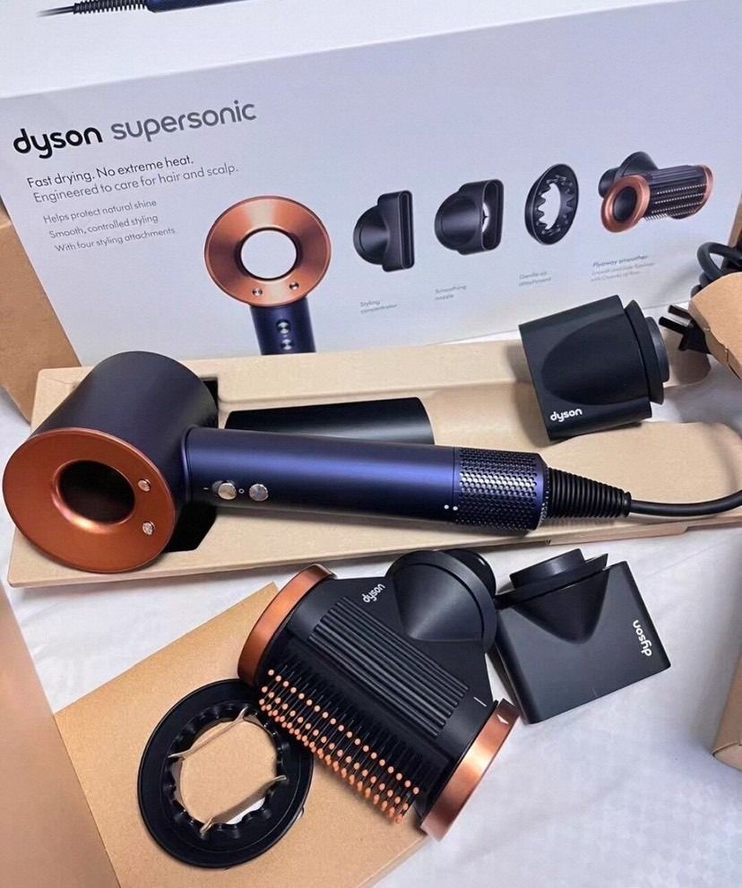 Dyson Supersonic Hair Dryer HD15 (Category: Hair) located in Paranaque City. Submitted by ulikakheli02916 (Listing ID 1470353338, Image 1). Description: - Authentic Dyson Supersonic Hair Dryer - Color: Stunning Vincent Blue and Rosé - Includes 4 original attachments: smoothing nozzle, styling concentrator, gentle air attachment, and flyaway smoother - Comes with original presentation box - Cord and plug are clean and 100% fully functional - Condi