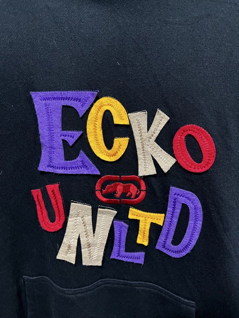 Ecko Unltd Black Hoodie Multi-color Logo Patch (Category: Coats, Jackets and Outerwear) located in Cabuyao City. Submitted by undergroundthrift03 (Listing ID 1470514730, Image 3). Description: ECKO UNLIMITED HOODIE JACKET Brand:Ecko Unlimited Dimes: 21 X 26.5 Colorate: 9.8/10 Condition: 9.8/10 Issue: None Mode of payment: Gcash (Pay now ship now) Mode of shipping: J&t Location: Cabuyao, Laguna.