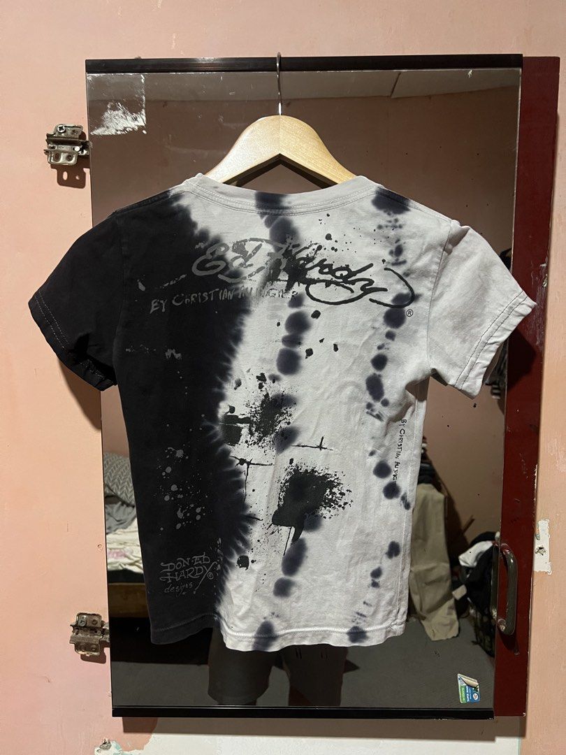 Ed Hardy Baby Tee (Category: Shirts) located in Sibulan. Submitted by rustysbestpick (Listing ID 1470456467, Image 2). Description: Ed Hardy Baby Tee Ed Hardy Baby Tee Fits Small womens Good condition Issue: Pinholes (see pic) Washed & ready to wear Dimes: 15x19.5 Made in USA 599 Shipped Loc: Sibulan, Negros Oriental Visayas 6201.