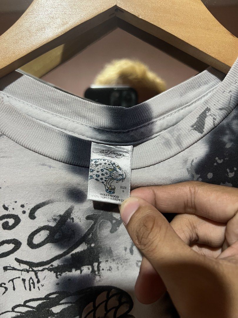 Ed Hardy Baby Tee (Category: Shirts) located in Sibulan. Submitted by rustysbestpick (Listing ID 1470456467, Image 3). Description: Ed Hardy Baby Tee Ed Hardy Baby Tee Fits Small womens Good condition Issue: Pinholes (see pic) Washed & ready to wear Dimes: 15x19.5 Made in USA 599 Shipped Loc: Sibulan, Negros Oriental Visayas 6201.