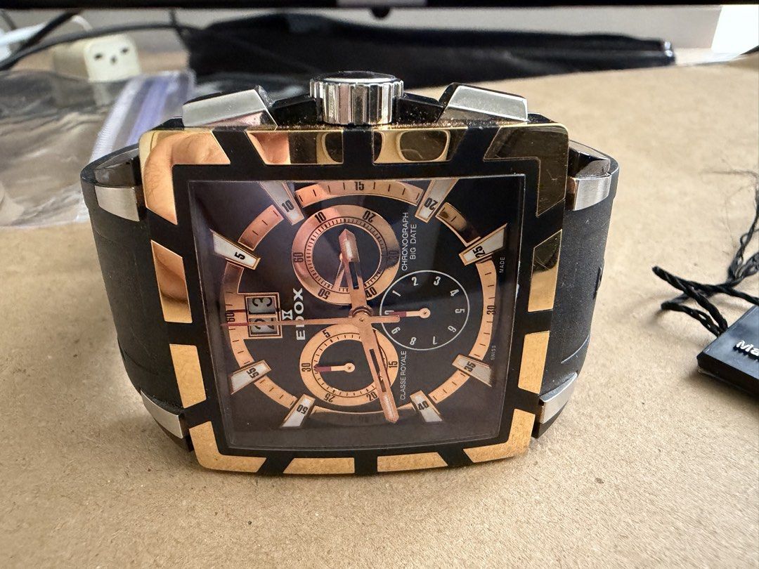 Edox Classe Royale (Category: Men's Watches) located in Taguig. Submitted by icedirewolf (Listing ID 1470381527, Image 2). Description: Rose Gold. Black rubber strap. Complete set & inclusions..