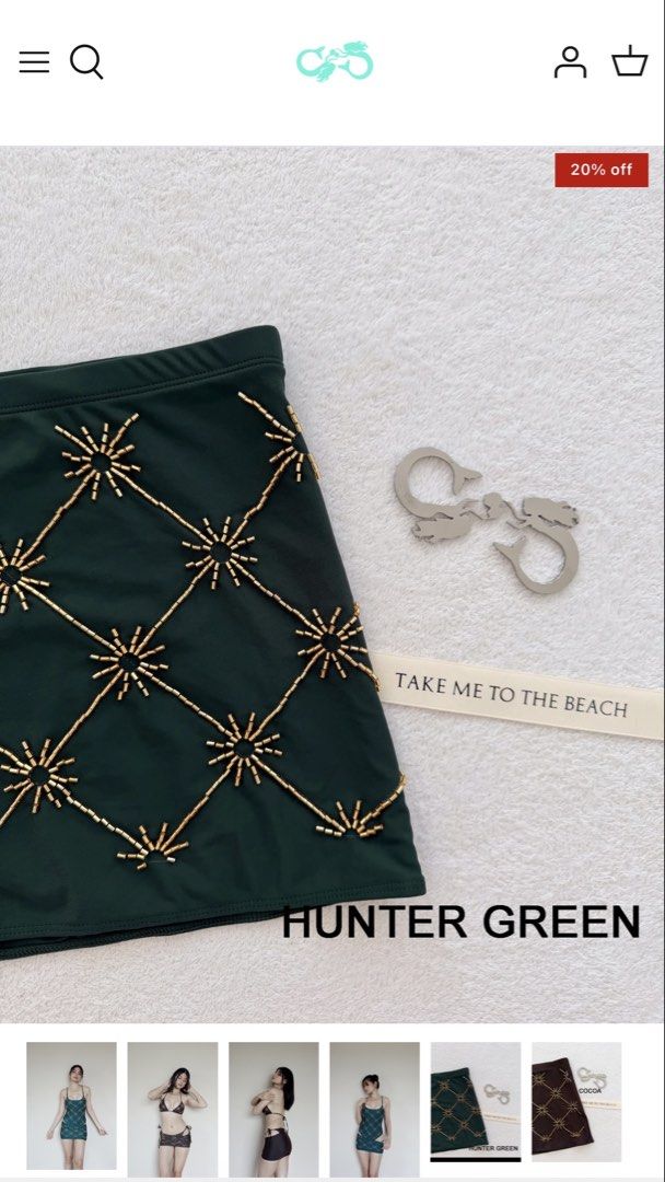 Eighth Mermaid SET (Category: Bikinis & Swimsuits) located in Manila. Submitted by maria_mk (Listing ID 1470367424, Image 2). Description: SELLING AS A SET: BIKINI TOP, BIKINI BOTTOM, AND SKIRT Size MEDIUM for ALL Color: Hunter Green.