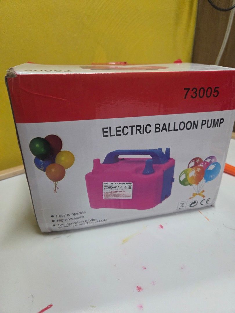 Electric Balloon Pump with Box (Category: Infant Playtime) located in Manila. Submitted by everydaystories (Listing ID 1470455511, Image 3). Description: Electric Balloon Pump Decluttering! Electric balloon pump, perfect for birthdays, parties, and other celebrations. 🎈 Dual-nozzle design Fast and easy balloon inflation Continuous and touch-on operation modes Portable with carrying handle With original box (box has signs of storage) Condition: P