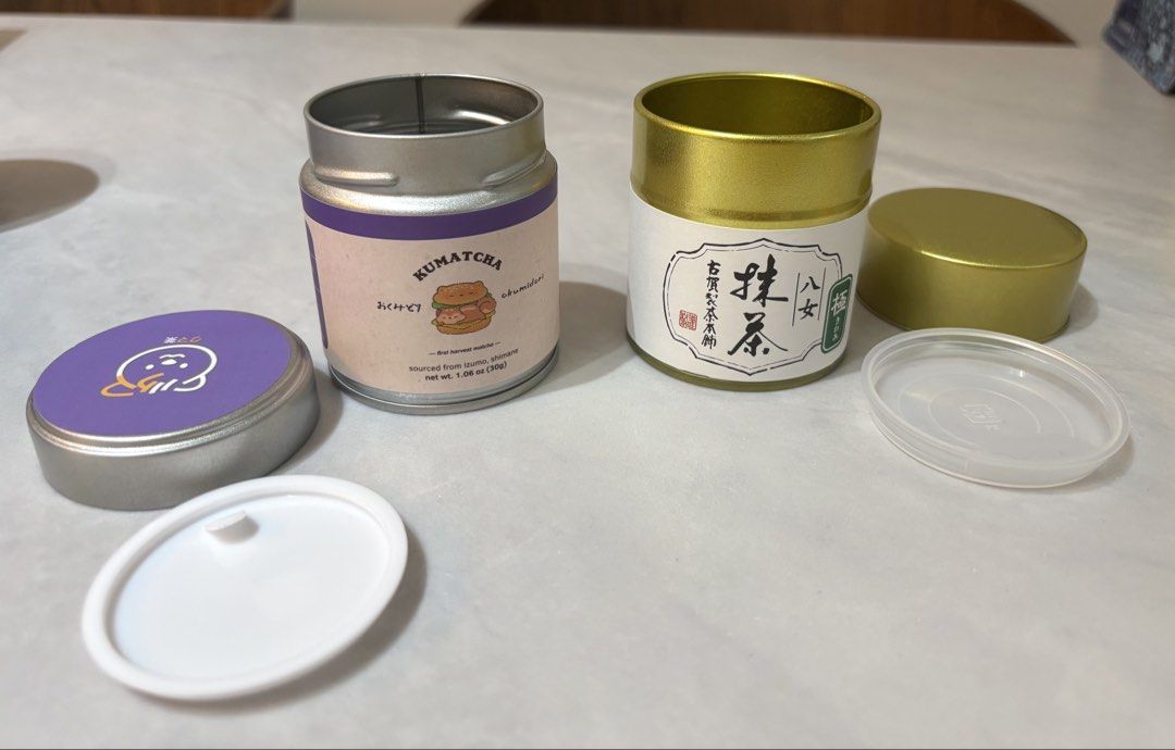 Empty Matcha Tin Cans (set of 2) (Category: Food Organization & Storage) located in Manila. Submitted by fabu_lous (Listing ID 1470457126, Image 2). Description: Set of 2 empty matcha tin cans.