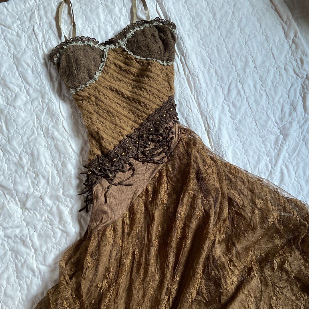 fairycore/whimsigoth brown bustier long dress ~~ (Category: Dresses) located in Libungan. Submitted by whimsyypetal (Listing ID 1470485406, Image 2). Description: .