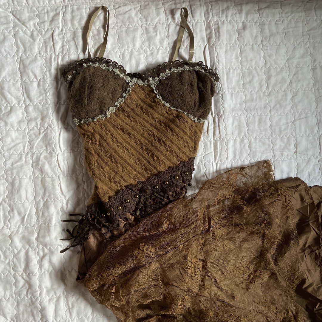 fairycore/whimsigoth brown bustier long dress ~~ (Category: Dresses) located in Libungan. Submitted by whimsyypetal (Listing ID 1470485406, Image 3). Description: .