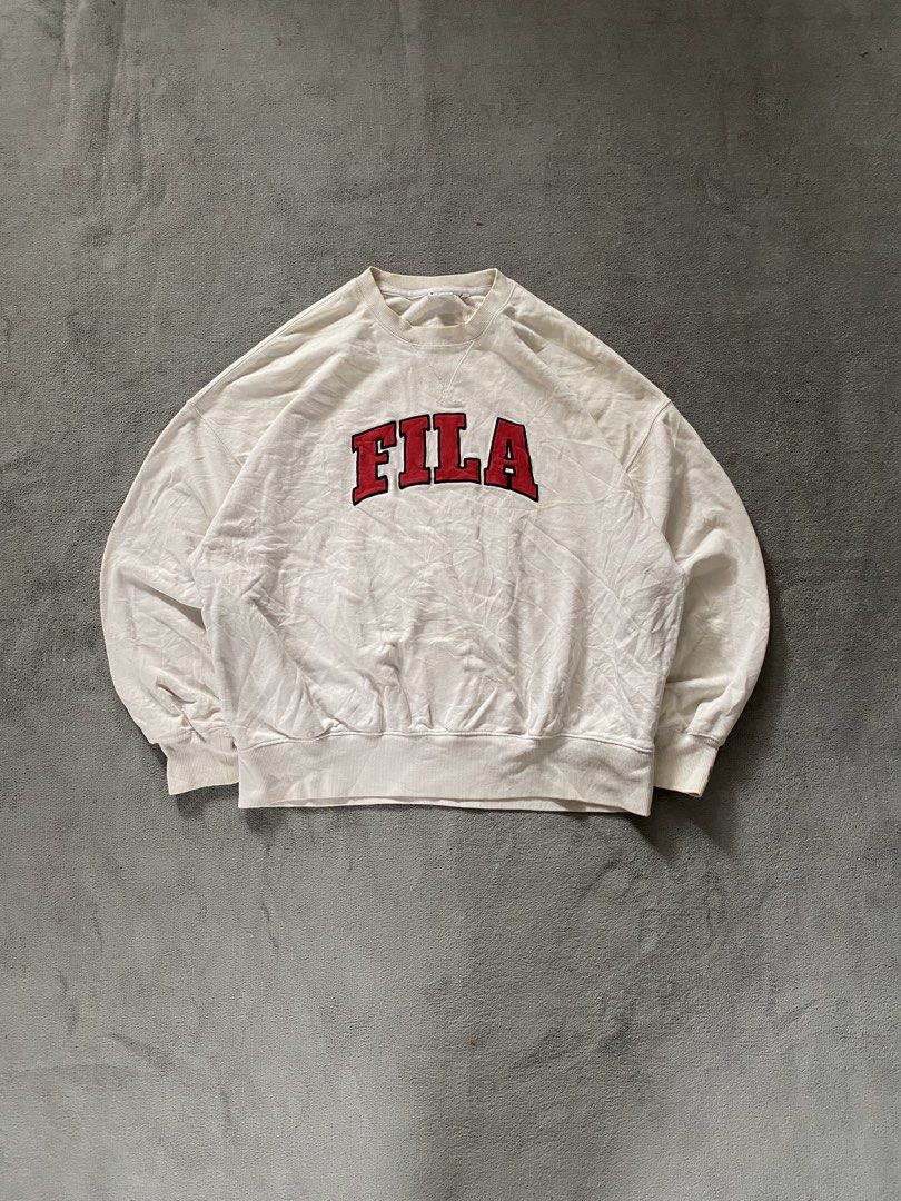 Fila Sweater (Category: Coats, Jackets and Outerwear) located in Ozamiz City. Submitted by thriftnikael (Listing ID 1470514423, Image 1). Description: width: 25.5 length: 27 size: m best fit xl Color rate: 10/10 Condition: 10/10 Issue: need wash .