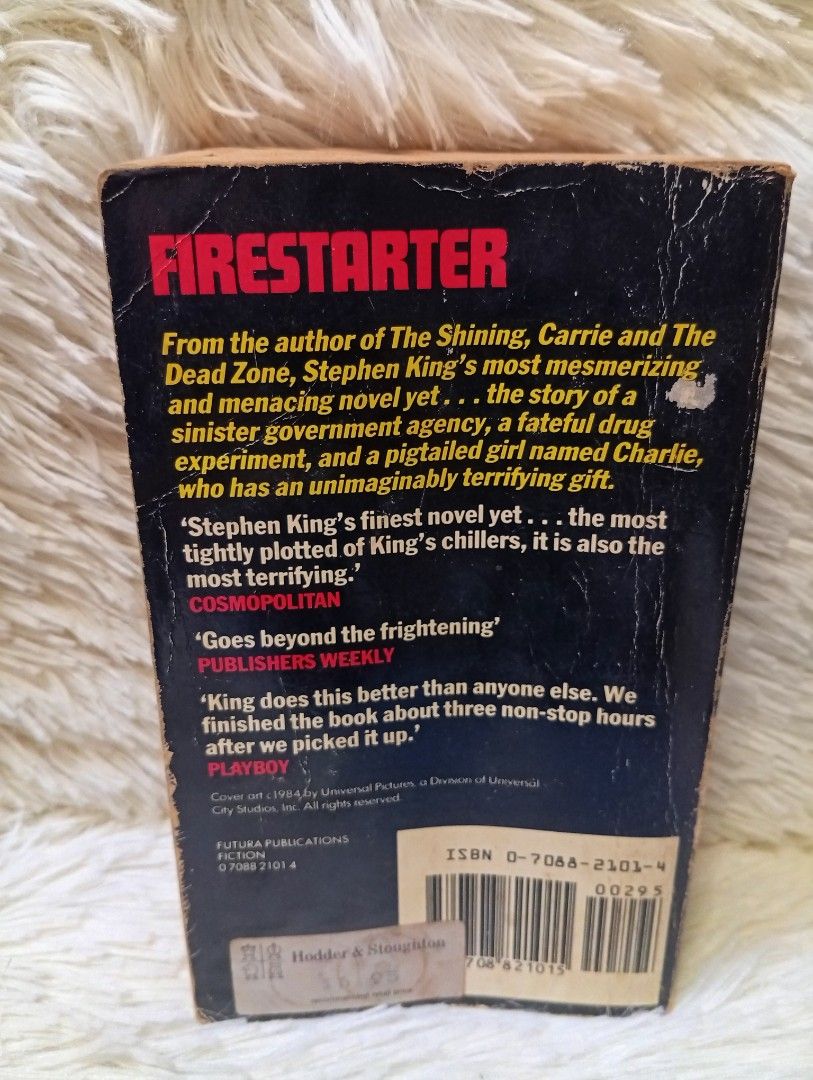 Firestarter by Stephen King (Category: Storybooks) located in Caloocan City. Submitted by Trendy_Sulit_Deals (Listing ID 1470498999, Image 2). Description: .