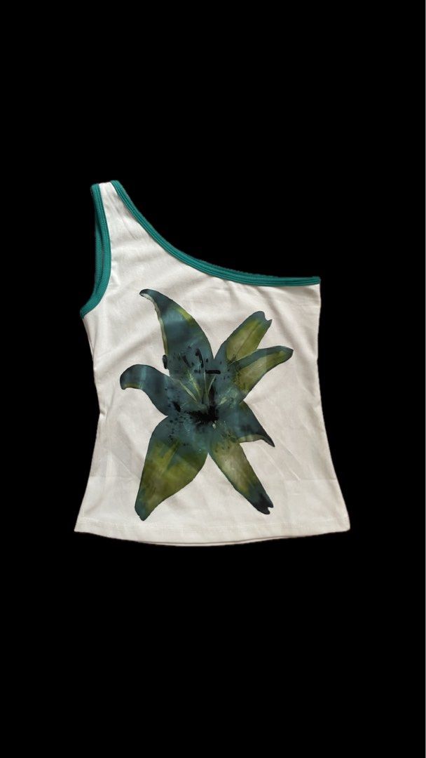 Flower Print One Shoulder Top (Category: Sleeveless) located in Valenzuela. Submitted by inhale.lasagne (Listing ID 1470420459, Image 3). Description: .