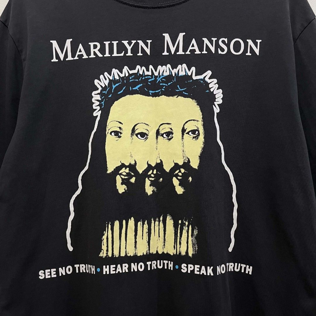 FOG Marilyn Manson (Category: Tshirts & Polo Shirts ) located in Manila. Submitted by dailyhustlin6100 (Listing ID 1470535260, Image 3). Description: Size large dimes: 22-23 width / 29 length Vintage Condition.