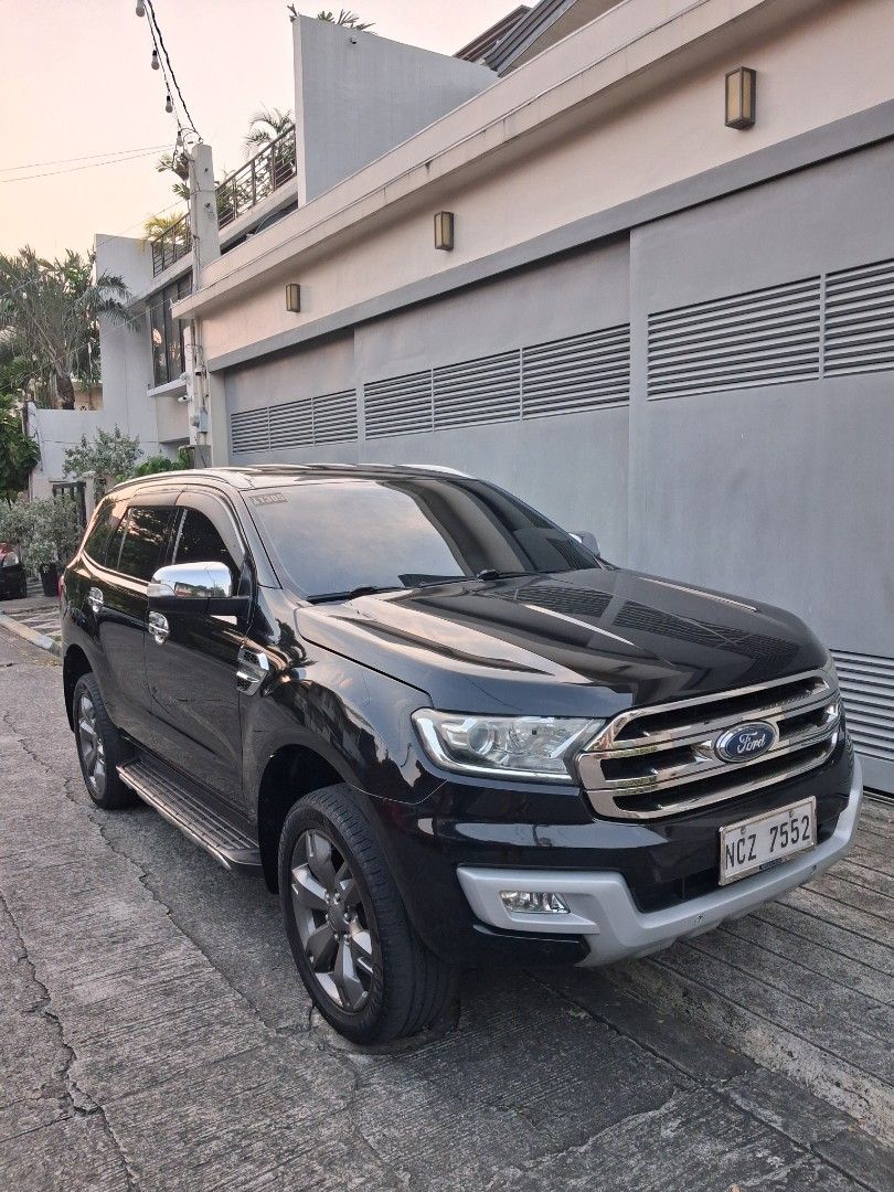 Ford Everest (Category: Used Cars) located in Mandaluyong City. Submitted by mariacassandrauy (Listing ID 1470475683, Image 2). Description: Selling our first owned 2016 Ford Everest Titanium 4x2 AT. Strong,reliable and fuel efficient 2.2liter turbo diesel engine. Smooth shifting 6speed Automatic Transmission. Mileage is only 66tkm. All original. Used only as our extra car for coding. Clean and intact all leather interior. Shiny black paint. Cold