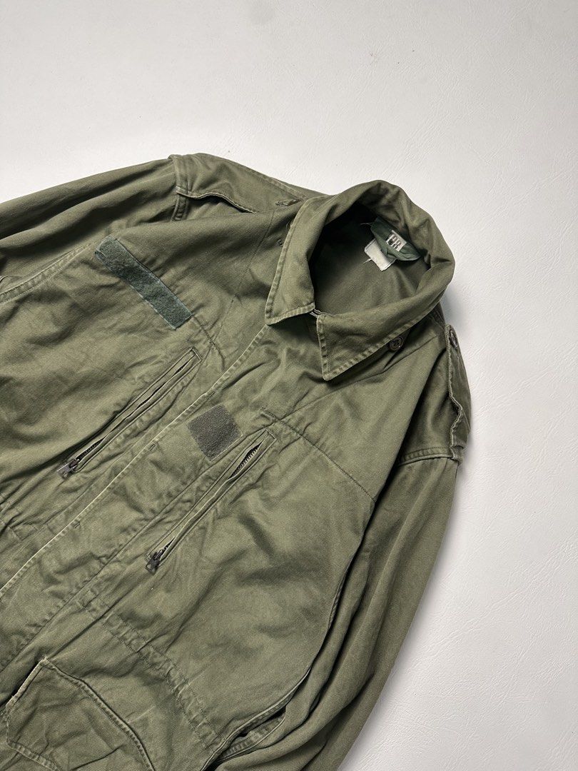 FRENCH ARMY 1968 M64 FIELD JACKET (Category: Coats, Jackets and Outerwear) located in Bacolod City. Submitted by thestitchph (Listing ID 1470471448, Image 3). Description: FRENCH ARMY 1968 M64 FIELD JACKET SIZE LARGE DIMES W23” L33” SHOULDER 19” SLEEVE 25” CONDITION; AGED PHP 2800 French Army 1968 M64 Field Jacket The M-64 field jacket was introduced by the French military in 1964 to replace the earlier Algerian War-era M-47 uniform, offering a s