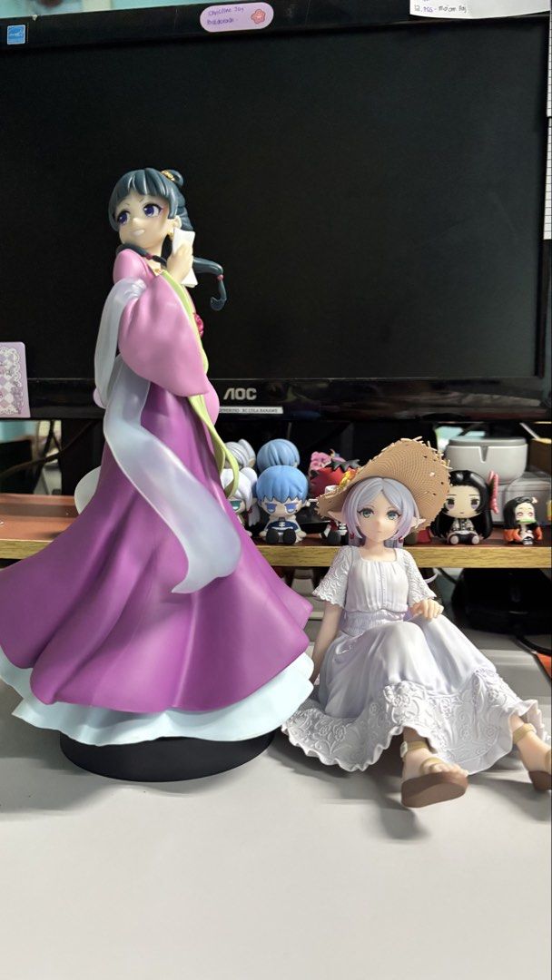 Frieren and Maomao Fig ₱1100 ONLY (Category: Figurines & Statues) located in Manila. Submitted by maomaofren (Listing ID 1470363384, Image 1). Description: selling my Maomao and Frieren Authentic Fig - both BIB condition w/ box give ko nalang ₱1100 for both na, sagot kona sf pm or comment if interested.