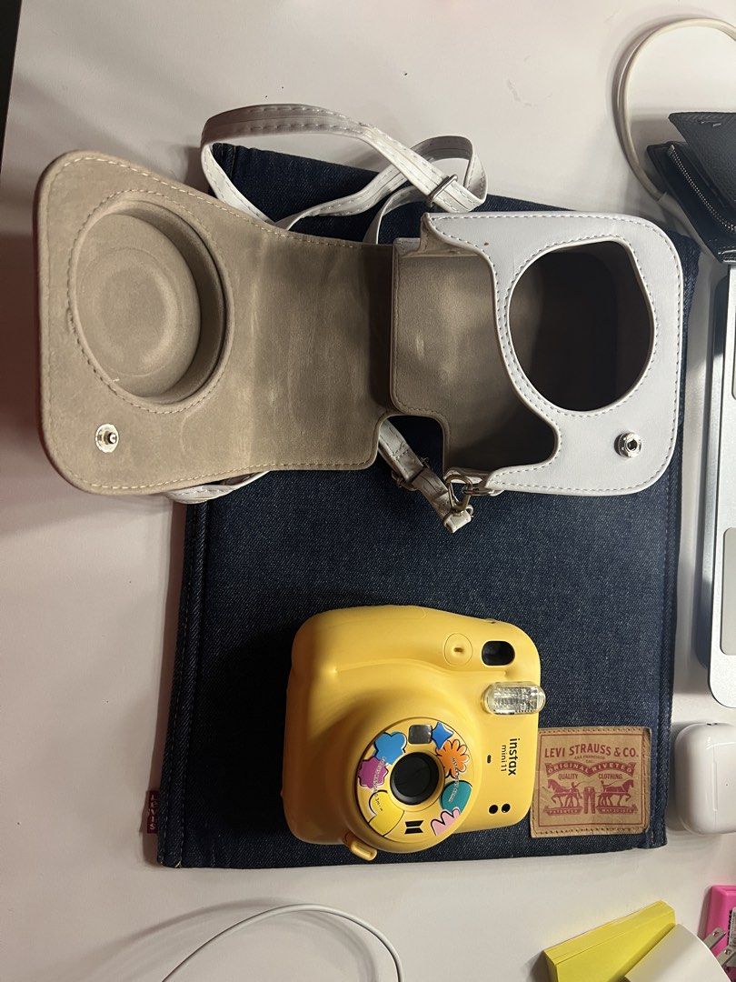 Fujifilm Instax Mini 11 Yellow BTS Edition Camera with Case (Category: Cameras) located in Pateros City. Submitted by tatafinds (Listing ID 1470541553, Image 2). Description: Fujifilm Instax Mini 11 – BTS Butter Limited Edition 💛 Inclusions: * BTS Butter Edition Instax Mini 11 camera * Original box * BTS Instax film * White camera case with strap Condition: Good as new (Displayed) 🏷️ Price: 4,499 (negotiable) 🧾 RFS: Decluttering 🚕 Shipping vi