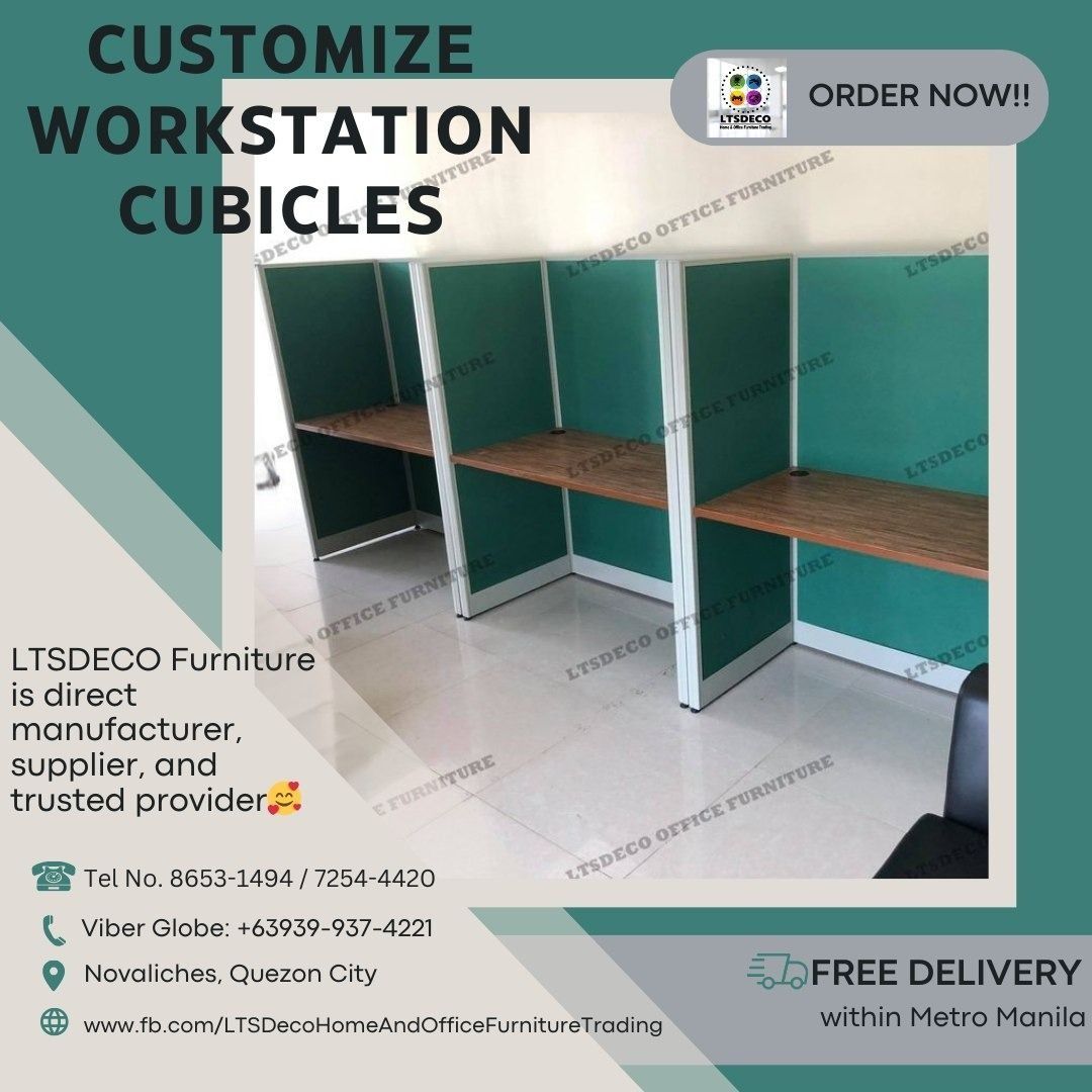 FULL FABRIC WORKSTATION CUBICLES OFFICE PARTITION (Category: Everything Else Others) located in Quezon City. Submitted by youngearth_667e84 (Listing ID 1470351631, Image 2). Description: OUR PRODUCTS LINE & SERVICES Office Partitions & Workstations ☑Modular partitions ☑ BPO workstations ☑ cubicles ☑ floor-to-ceiling dividers ☑ toilet partitions ☑ operable walls & accordion doors Office Furniture ☑ Executive chair ☑ clerical chair ☑ mesh chair ☑ v