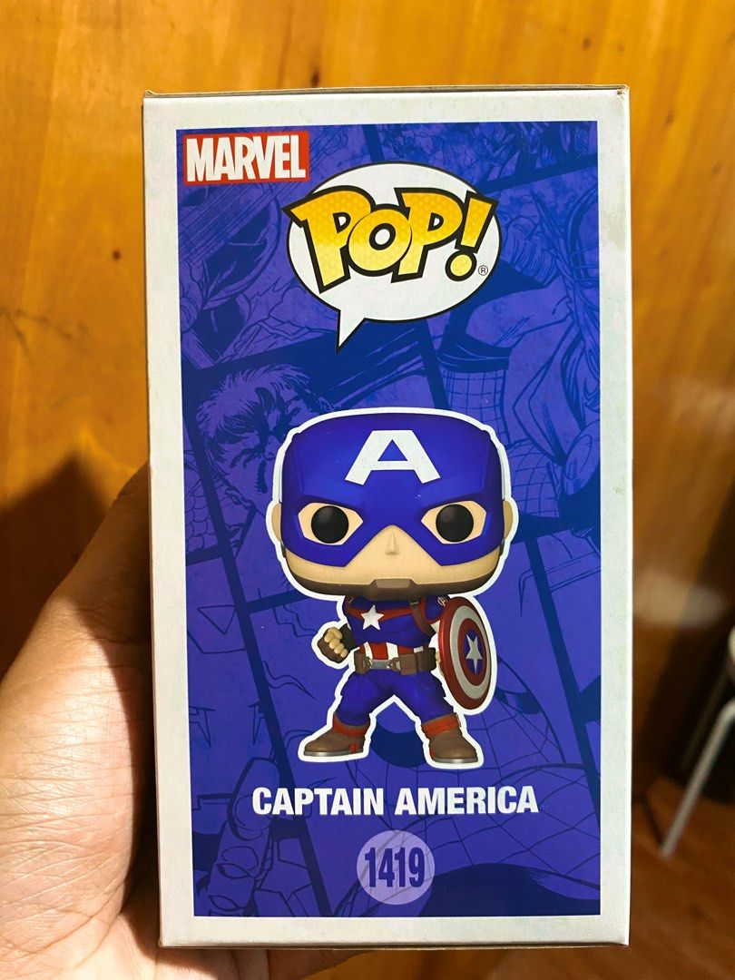Funko Pop! Marvel New Classics: Captain America (#1419) (Category: Figurines & Statues) located in Quezon City. Submitted by djemana_dj (Listing ID 1470454619, Image 2). Description: Funko Pop! Marvel New Classics: Captain America (#1419) = ₱599 Loc: QC MOP: Gcash Can ship thru: Lalamove or LBC.