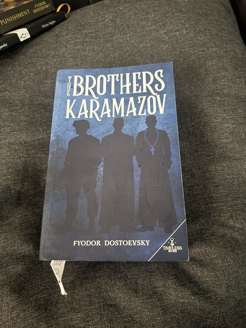 Fyodor Dostoevsky (Category: Storybooks) located in Cavite. Submitted by naoiak (Listing ID 1470396810, Image 2). Description: - Set of 3 classic Dostoevsky novels - Includes: Crime and Punishment (Bantam), White Nights (Penguin), and The Brothers Karamazov (Timeless) - Condition: Read once and stored on shelf, clean pages, strong bindings - Ideal starter bundle for book lovers and literature fans.