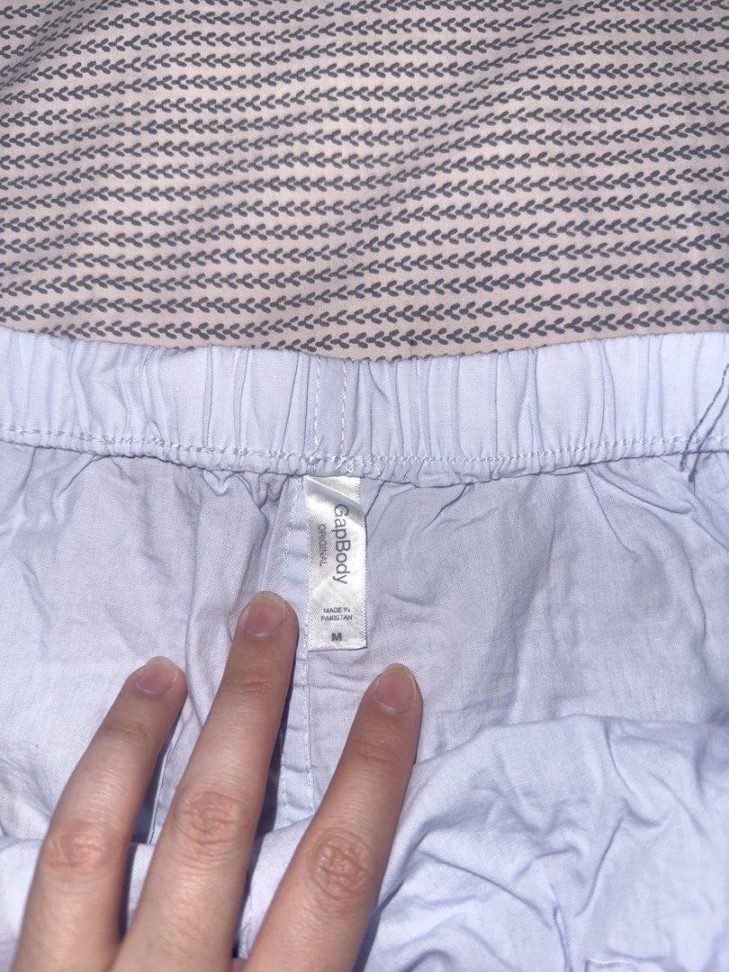 GapBody Light Blue Boxer Shorts Size M (Category: Shorts) located in Santa Ana. Submitted by fatikilla (Listing ID 1470464481, Image 2). Description: - Brand/Model: GapBody boxer shorts - Color: Light blue - Size: Medium - Material: Soft, breathable cotton - Features: Elastic waistband and two front buttons - Fit: Relaxed fit for all-day comfort - Ideal for: Lounging or sleeping.
