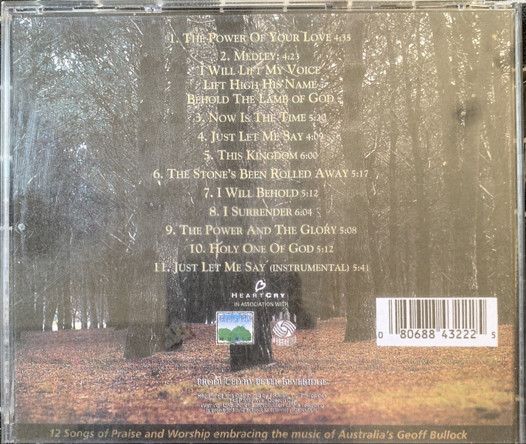 Geoff Bullock - Now Is The Time CD (Category: CDs & DVDs) located in Taguig. Submitted by ahnjr (Listing ID 1470366054, Image 2). Description: - Artist & Title: Geoff Bullock - Now Is The Time: The Songs of Geoff Bullock II - Track Highlights: Includes 12 praise and worship songs such as 'The Power Of Your Love', 'Now Is The Time', 'This Kingdom', and 'I Will Behold'.