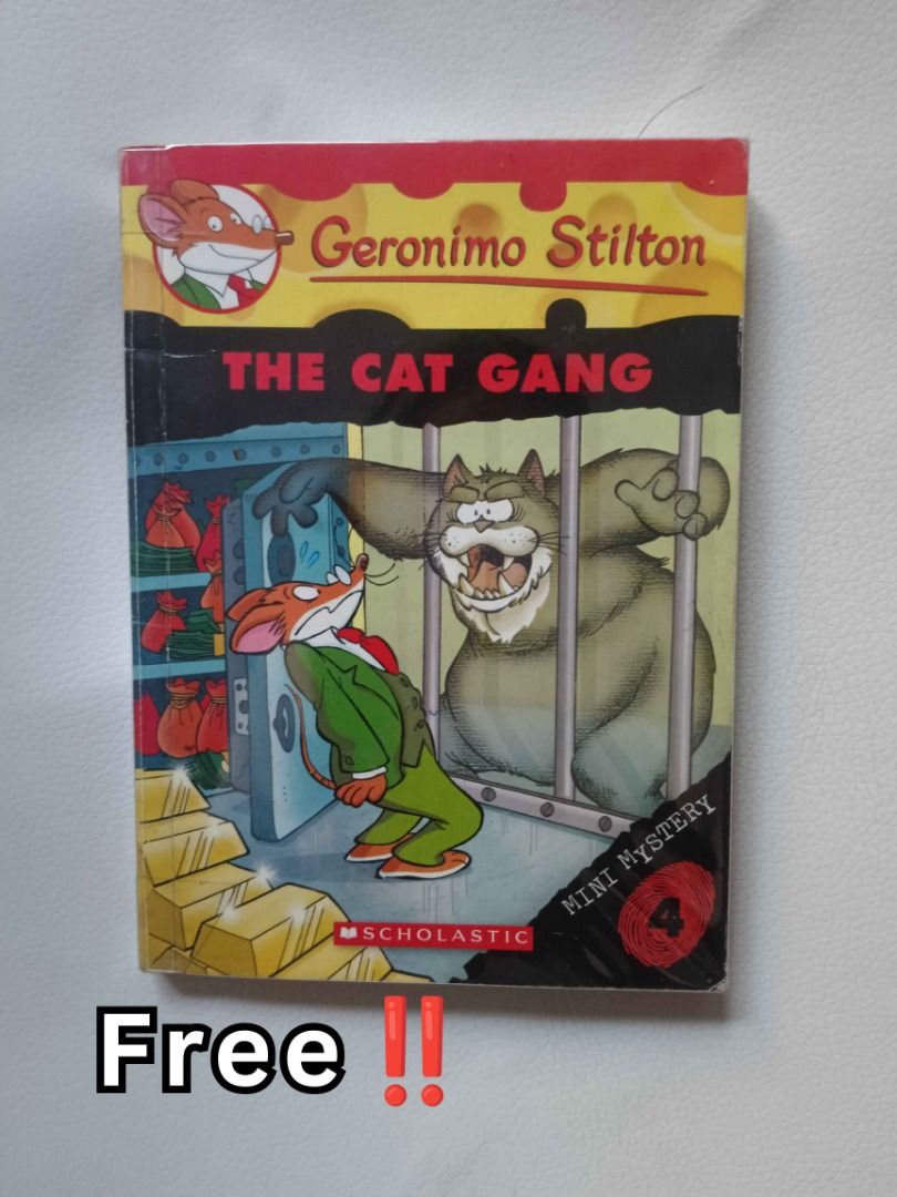 Geronimo Stilton Book Set (Category: Children's Books) located in Caloocan City. Submitted by shizuka4926 (Listing ID 1470441892, Image 2). Description: Inclusions (6 main series volumes + 1 free mini series volume): #50: This Hotel is Haunted! #57: The Stinky Cheese Vacation #58: The Super Chef Contest #66: Operation: Secret Recipe #67: The Chocolate Chase #68: Cyber-Thief Showdown Mini Mystery Series Book #4: The Cat Gang (Free!) All with plast