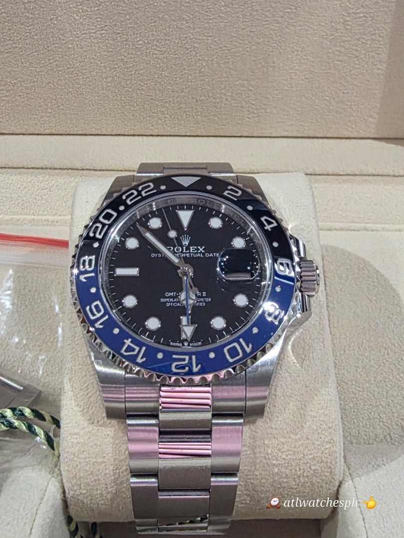 GMT-MASTER II " BATMAN" (Category: Luxury Watches) located in Taguig. Submitted by atlwatchesph (Listing ID 1470507140, Image 1). Description: 🦇 GMT-MASTER II 🦇 MODEL 126710 BLNR 🦇 YEAR 2022 🦇 NICKNAME "BATMAN 2" 🦇 UNPOLISHED, MINT CONDITON, LITTLE SIGNS OF WEAR ONLY, COMPLETE SET 🏷 977,000.00 ⌚️Watch posted is available & in stock 🤝📲 Posted price Slightly negotiable. For serious inquiries please message me directly for best deal possible