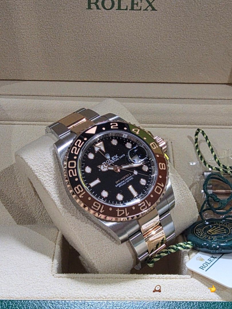 GMT-MASTER II "ROOTBEER" (Category: Luxury Watches) located in Taguig. Submitted by atlwatchesph (Listing ID 1470506424, Image 3). Description: 🍺 GMT-MASTER II 🍺 NICKNAME "ROOTBEER" 🍺 MODEL 126711 CHNR 🍺 MINT CONDITION- UNPOLISHED, ONLY LITTLE SIGNS OF WEAR. COMPLETE SET 🍺 YEAR 2024 🏷 1,187,000.00 PHP ⌚️Watch posted is available & in stock 🤝📲 Posted price Slightly negotiable. For serious inquiries please message me directly for best deal 