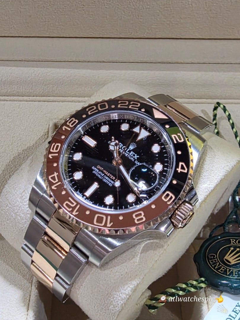 GMT-MASTER II "ROOTBEER" (Category: Luxury Watches) located in Taguig. Submitted by atlwatchesph (Listing ID 1470506424, Image 2). Description: 🍺 GMT-MASTER II 🍺 NICKNAME "ROOTBEER" 🍺 MODEL 126711 CHNR 🍺 MINT CONDITION- UNPOLISHED, ONLY LITTLE SIGNS OF WEAR. COMPLETE SET 🍺 YEAR 2024 🏷 1,187,000.00 PHP ⌚️Watch posted is available & in stock 🤝📲 Posted price Slightly negotiable. For serious inquiries please message me directly for best deal 