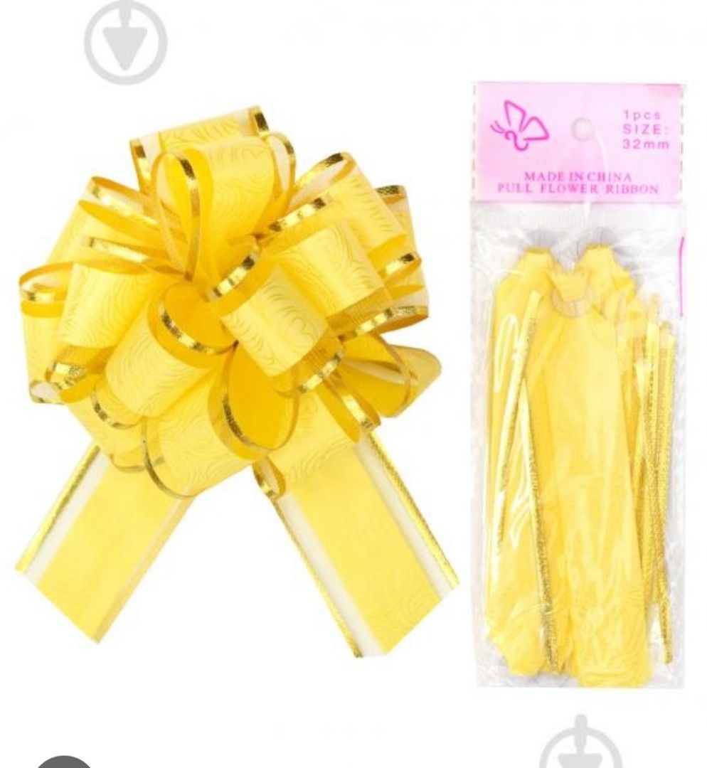 Gold Pull Flower Ribbons 10 pcs (Category: Occasions & Party Supplies) located in Cainta. Submitted by fukunekojapansurplus (Listing ID 1470365699, Image 1). Description: 100 pesos Take all 10 Pull Flower Ribbons Brand New *1st pic for ref only.