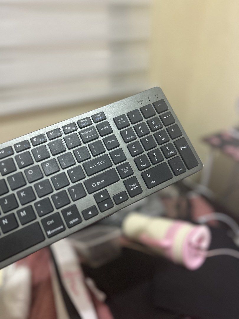 Goojodoq Slim Wireless Keyboard with Number Pad (Category: Computer Keyboard) located in Mataasnakahoy. Submitted by monoky (Listing ID 1470377513, Image 2). Description: GOOJODOQ Wireless Keyboard – Dark Grey ⌨️ Price: ₱400 (Negotiable) Selling my pre-loved GOOJODOQ wireless keyboard! * Color: Dark Grey * Wireless keyboard with Bluetooth connectivity * Bluetooth connection works * Dongle is missing — can be connected via Bluetooth instead * Suit