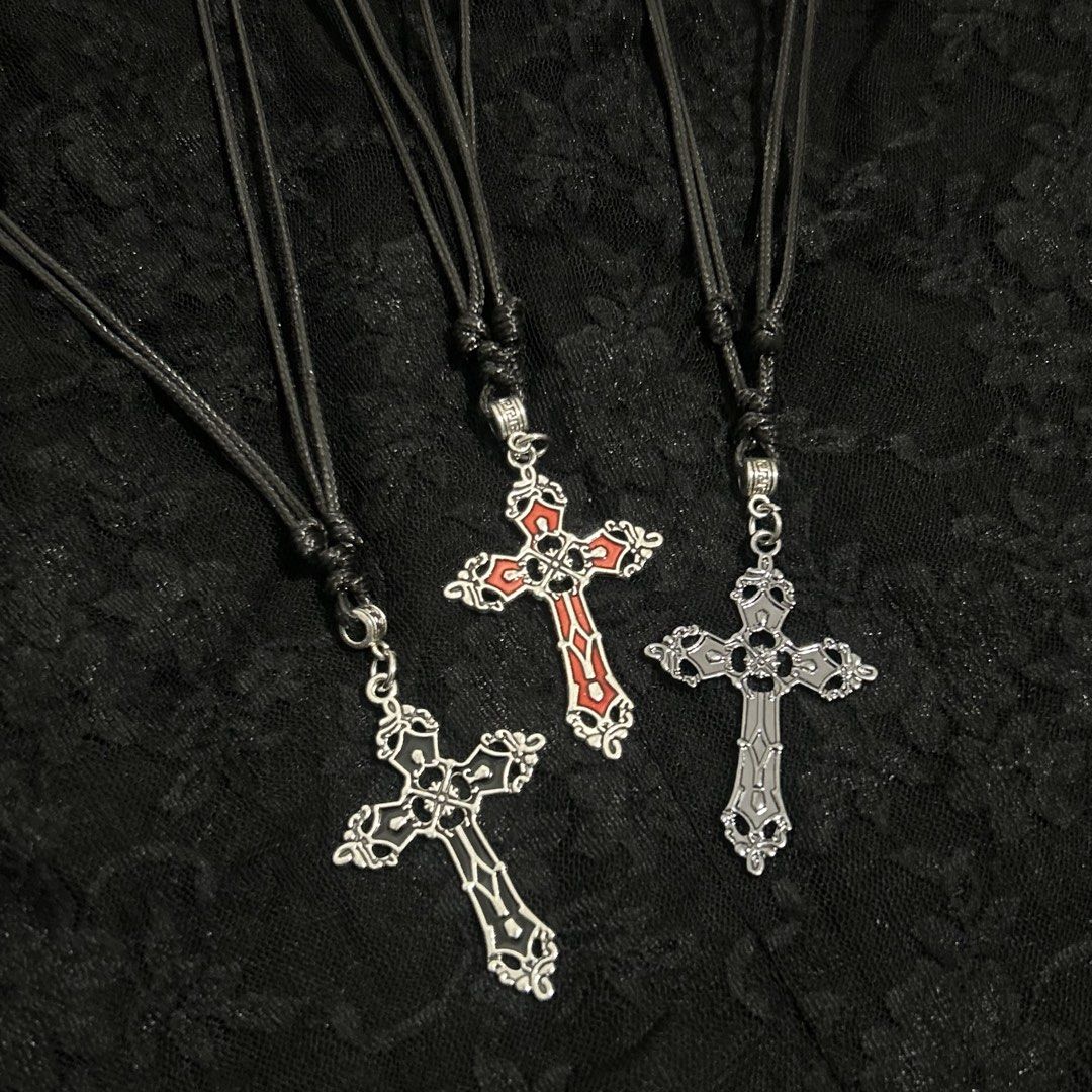 Gothic Cross Necklace (Category: Necklaces) located in Manila. Submitted by sophialeigh (Listing ID 1470424968, Image 1). Description: - handmade - adjustable - 100 pesos each.