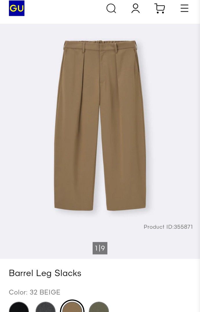GU Men's Barrel Leg Slacks (Category: Trousers) located in Basista. Submitted by purpleens_shop (Listing ID 1470439780, Image 2). Description: .