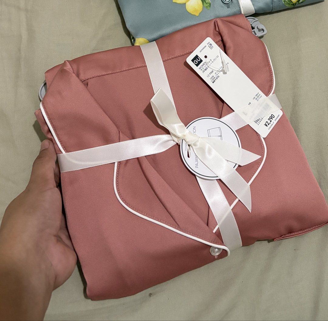 GU (Uniqlo) satin pajamas (Category: Undergarments & Loungewear) located in Mapandan. Submitted by thrifty.nifty.tara (Listing ID 1470456541, Image 2). Description: Brand new Large on tag.