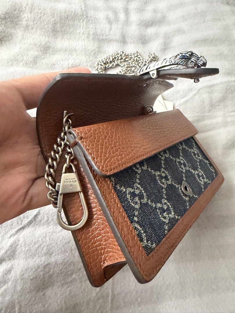 Gucci GG Denim Dionysus Super Mini (Category: Luxury Bags & Wallets) located in Las Pinas. Submitted by youngflower_08 (Listing ID 1470357130, Image 2). Description: Authentic Gucci With care cards only No other inclusion Last price posted ‼️.