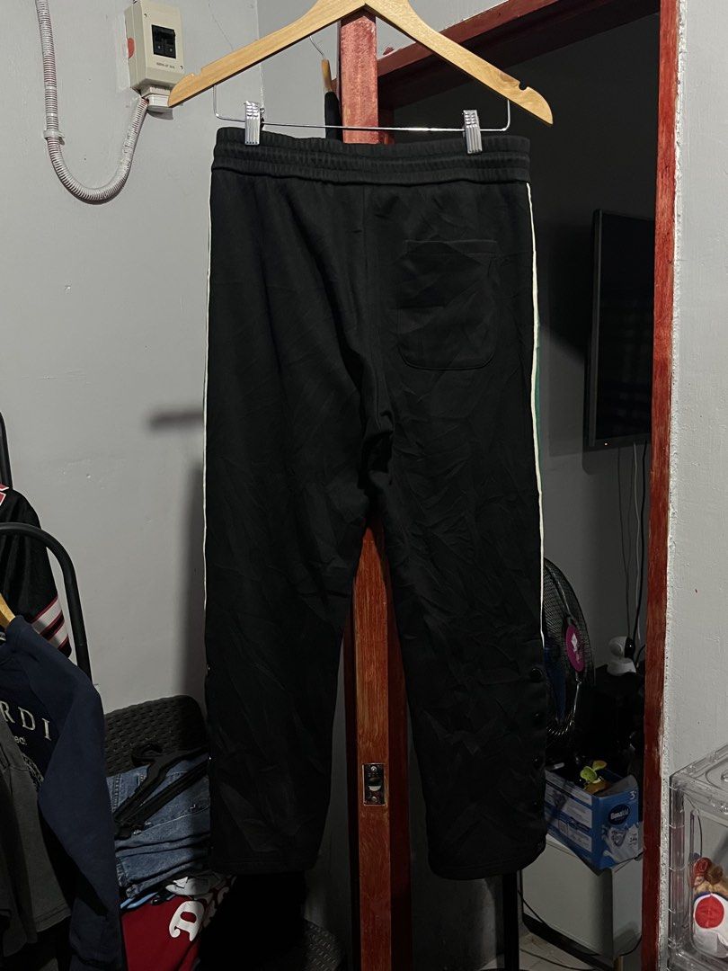 Gucci Web Stripe Snap On Track Sweatpants (Category: Luxury Apparel) located in Davao. Submitted by lwndvo (Listing ID 1470545546, Image 2). Description: Gucci Web Stripe Snap On Track Sweatpants Excellent UC Dimensions: Waist: 30-34 Length: 37 Hem: 7 Issue/s: None Price: 1,580 + shipping .