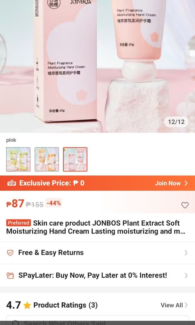 Hand Cream (Category: Hands & Nails) located in Cavite. Submitted by prettyonfleek.finds (Listing ID 1470355644, Image 3). Description: Bought but never use. can meet up around Dasmariñas or via lalamove..