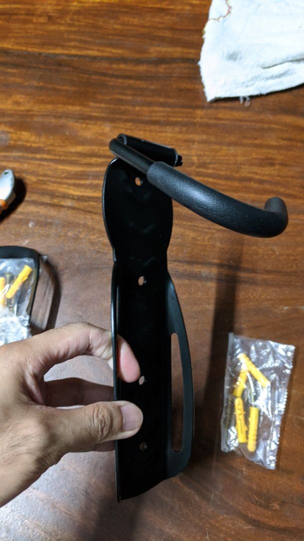 Heavy Duty Bicycle Wall Mount Storage Hook Rack (Category: Bicycles) located in Manila. Submitted by rvnebon_ (Listing ID 1470527430, Image 2). Description: 📍 Limay, Bataan • Sturdy metal construction in a sleek matte black finish • Maximizes floor space in your garage, apartment, or room • Rubber-coated hook prevents scratches on your bike's wheel rim • Easy installation on solid walls • Includes Tox and Screws • RFS: Decided not to use this se