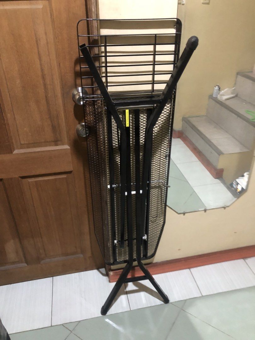 Heavy Duty Metal Frame Ironing Board (Category: Ironing Boards) located in Quezon City. Submitted by markgolveo (Listing ID 1470442432, Image 2). Description: Heavy Duty Metal Frame Ironing Board No cushion Frame only Missing one rubber stopper on legs Can be easily fixed.