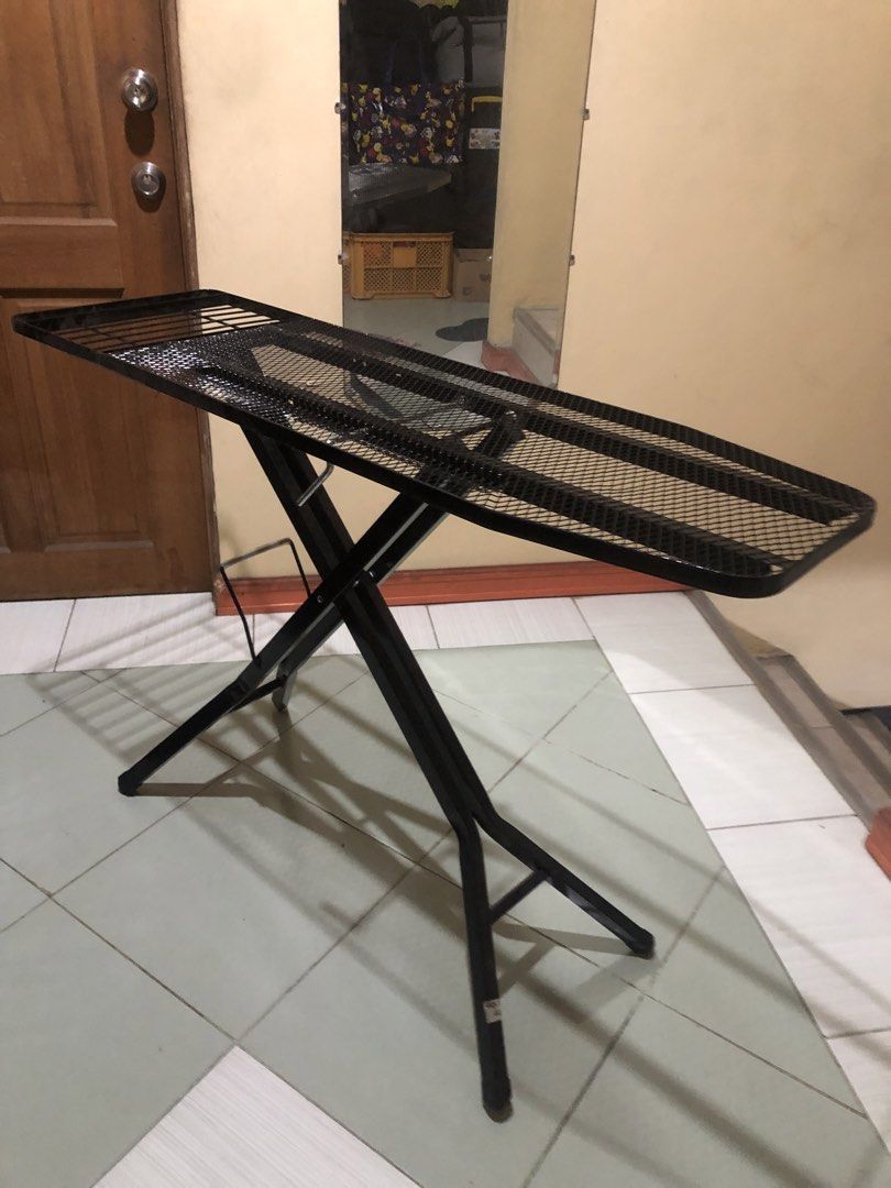 Heavy Duty Metal Frame Ironing Board (Category: Ironing Boards) located in Quezon City. Submitted by markgolveo (Listing ID 1470442432, Image 1). Description: Heavy Duty Metal Frame Ironing Board No cushion Frame only Missing one rubber stopper on legs Can be easily fixed.