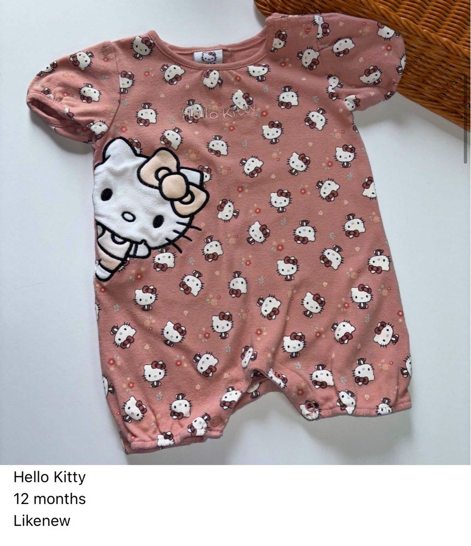 Hello Kitty Baby Romper Pink 12 Months, Babies & Kids, Babies & Kids ...