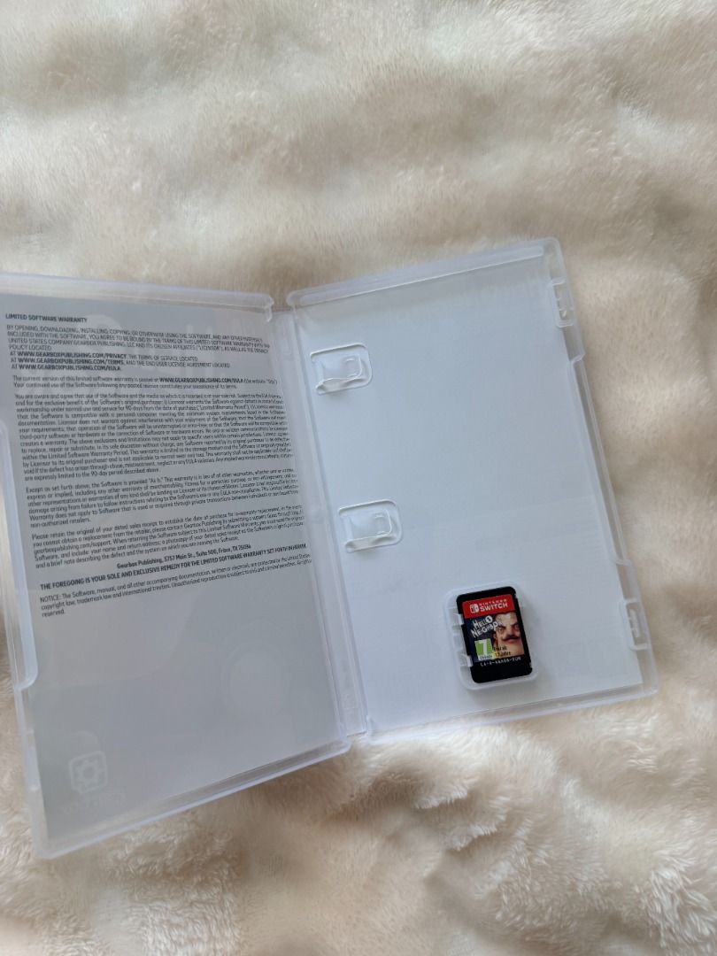 Hello Neighbor Nintendo Switch Game (Category: Nintendo) located in Makati City. Submitted by yuriandcole (Listing ID 1470377152, Image 2). Description: - Platform: Nintendo Switch (Physical game cartridge) - Title: Neighbor - Publisher: Gearbox Publishing - Rating: PEGI 7 - Condition: Includes standard plastic case and cover art - Genre: Stealth horror puzzle game, great for collectors.