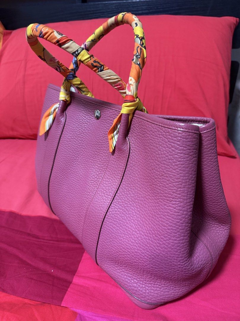 Hermes GPT 36 Pink Leather (Category: Luxury Bags & Wallets) located in Makati City. Submitted by mit_z_g (Listing ID 1470492012, Image 2). Description: - Color: Pink - Material: Grainy textured leather - Handles: Sturdy structured handles (twilly not included) - Closure: Silver-tone center snap button - Interior: Roomy capacity for daily essentials - Condition: Clean corners and well-kept structure.