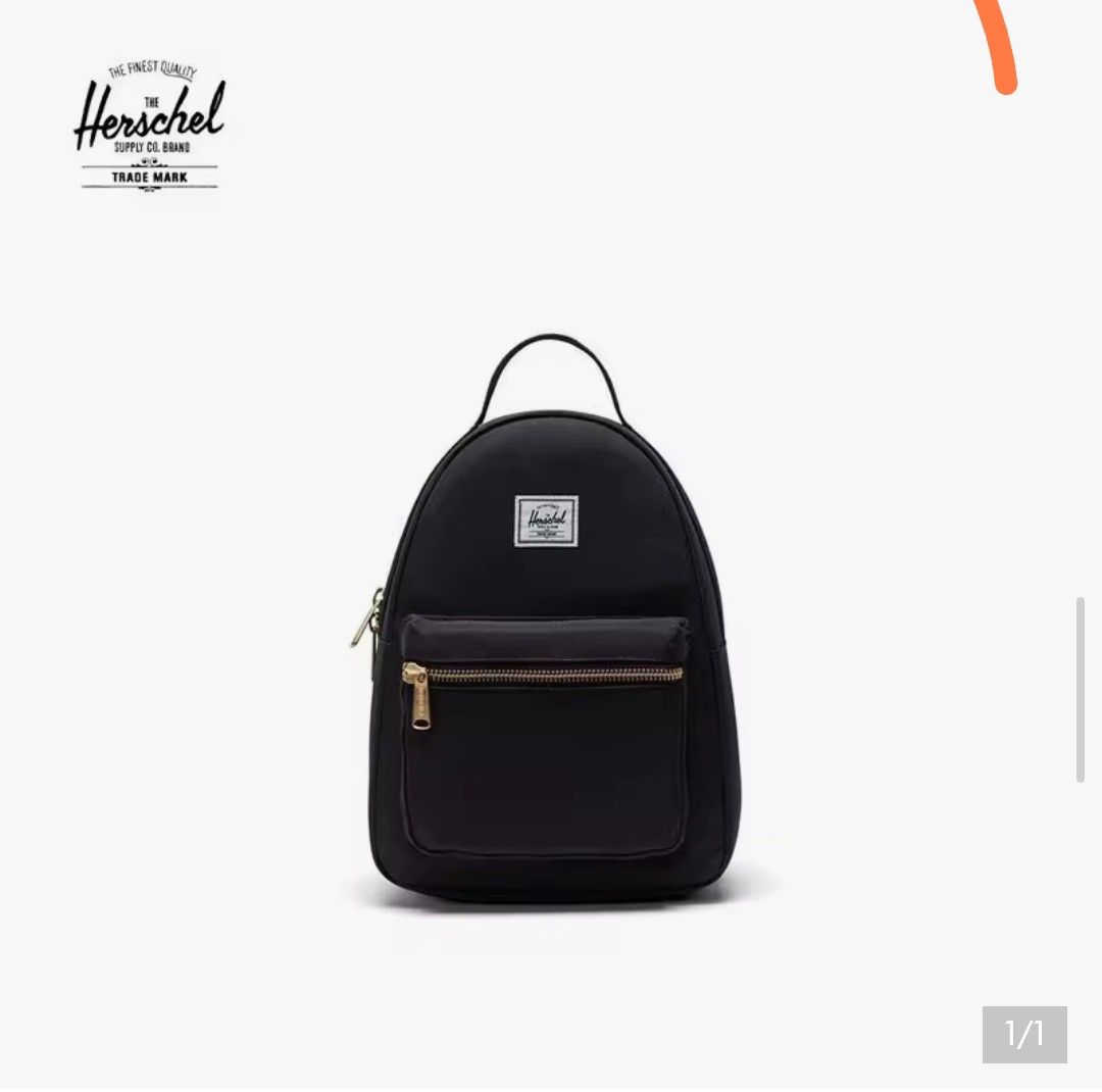 Herschel Nova Mini Backpack Black (Category: Backpacks) located in Valenzuela. Submitted by just_m33 (Listing ID 1470545814, Image 1). Description: - Brand: Herschel - Model: Nova Mini Backpack - Color: Classic Black - Material: Durable everyday fabric - Hardware: Premium gold-tone metal zippers - Features: Front zip pocket, top grab handle, and adjustable shoulder straps - Branding: Iconic woven Herschel label on the front - Mode of Payment: GCa