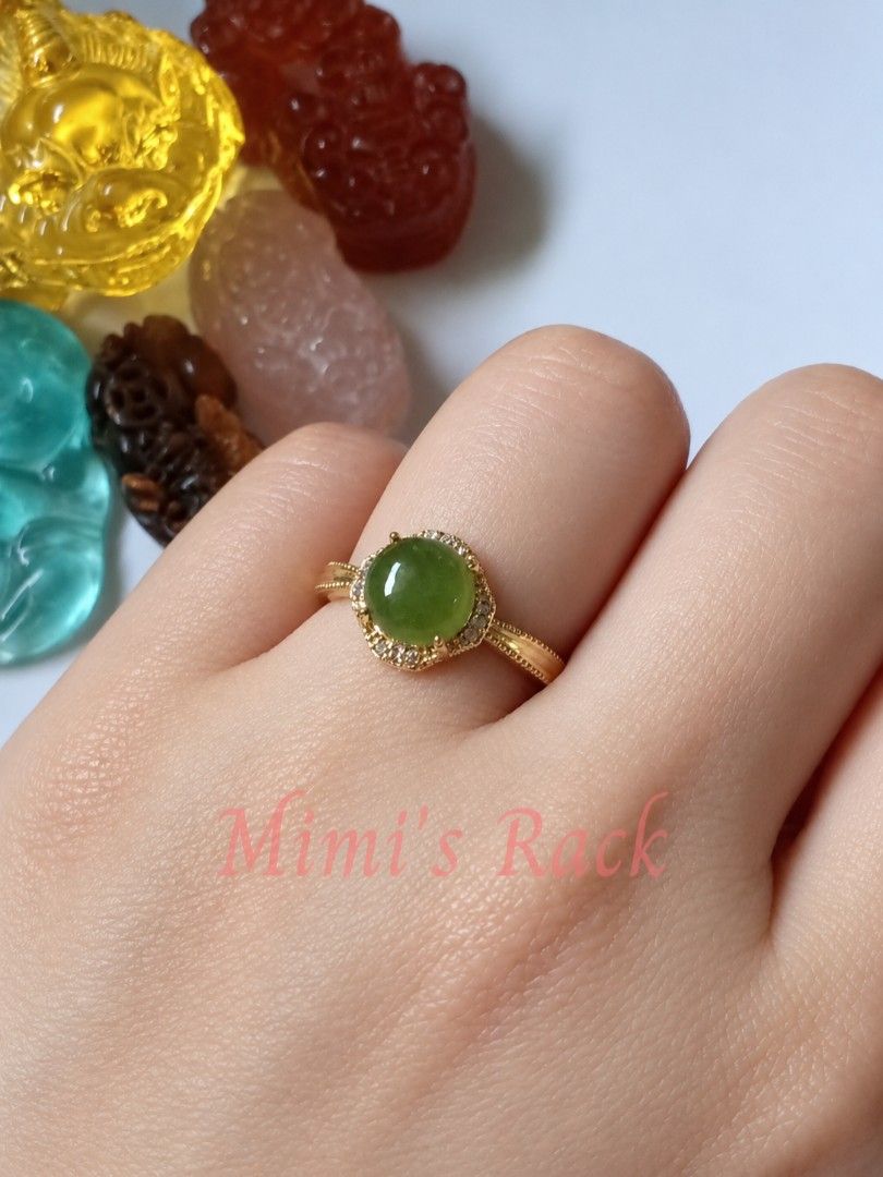 Hetian Jade Natural Stone Ring on Gold Setting (Category: Rings) located in Taguig. Submitted by mimisrack (Listing ID 1470538492, Image 2). Description: 💚🍀 Good Luck & Fortune — Hetian jade is traditionally cherished as a symbol of blessings and auspicious opportunities. 💰 Wealth & Prosperity — associated with abundance, success, and financial well-being. 🛡️ Protection & Safety — traditionally worn as a symbolic talisman for security and pea