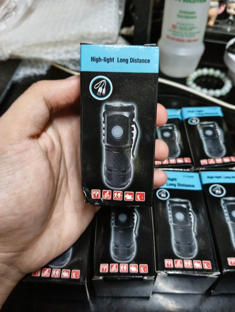 High-Light Long Distance Flashlight YT-528B USB Charging (Category: Lighting) located in Manila. Submitted by dahdahr (Listing ID 1470462929, Image 2). Description: ↛ Condition: Brand new in original box ↛ Power & Charging: 14500 battery with convenient USB charging ↛ Lighting Modes: 5 functions (High light, medium light, low light, flash, SOS) ↛ can provide any proofs ↛ MOP: Cash/Gcash ↛ MOD: LBC, Lalamove, J&T or Pick up ↛ MEET UP: SM Sta.Mesa/