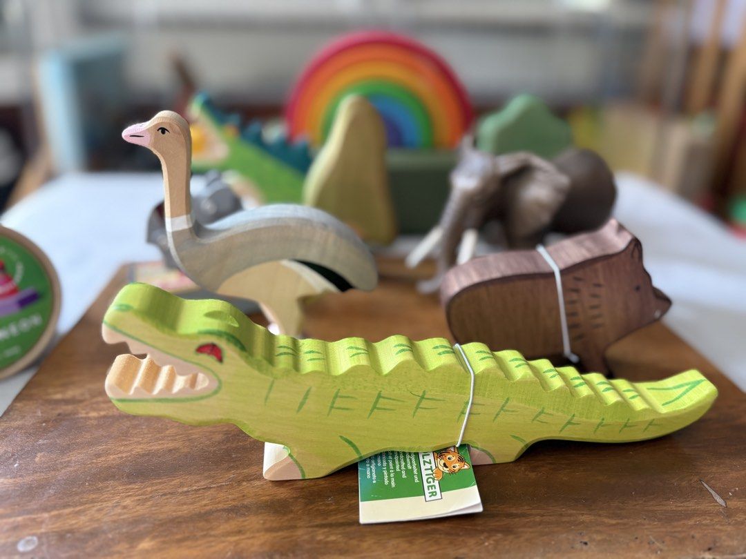 Holztiger Wooden Crocodile (Category: Educational & Learning Toys) located in Antipolo. Submitted by kavbd (Listing ID 1470470832, Image 2). Description: Hand-painted with a red eye accent and textured back markings. Perfect for collectors or kids' open ended play slightly negotiable.